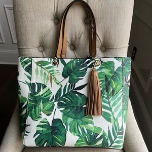 NWT Mossimo green palm tote bag tropical beach